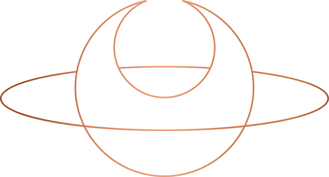 Geometric Ringed Planet on Transparent Background