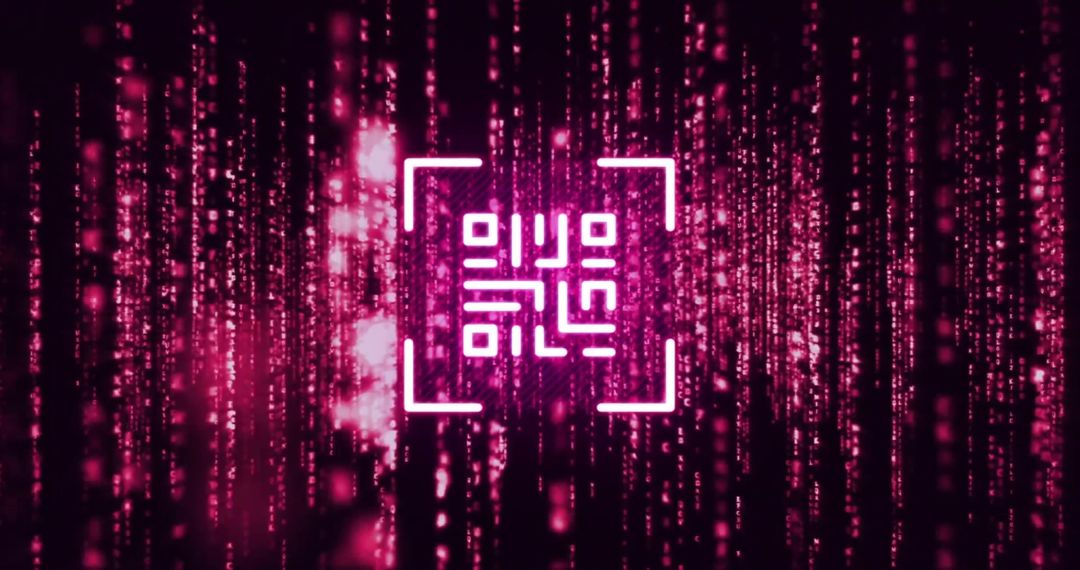 Glowing QR Code with Digital Light Trails