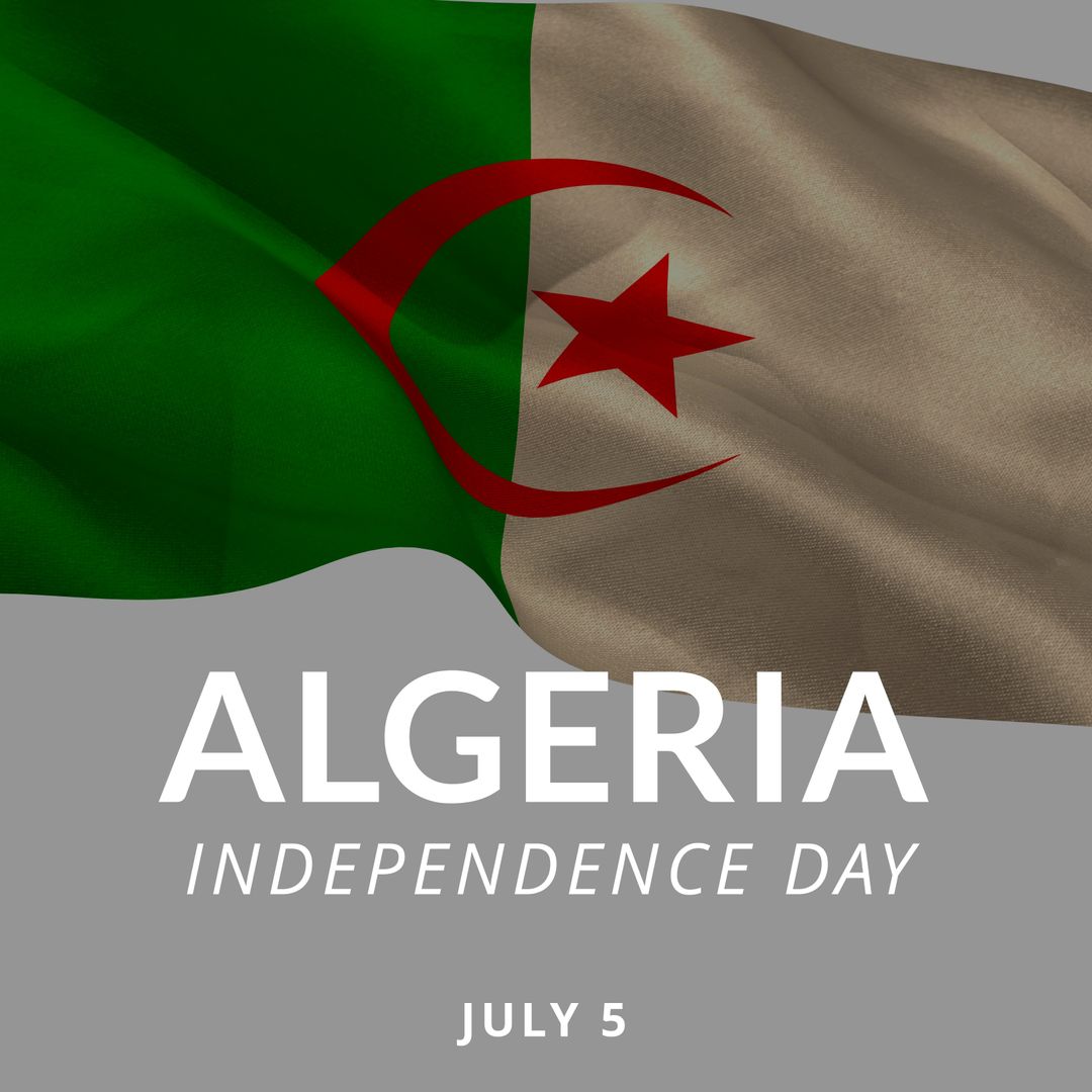 Algerian National Flag Celebrating Independence Day on July 5