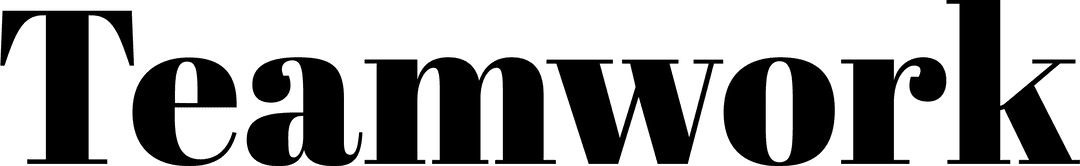 Black Teamwork Text Silhouette on Transparent Background