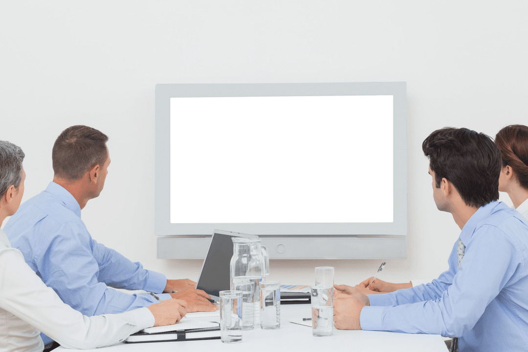 Transparent Team Viewing Blank Screen in Conference Room