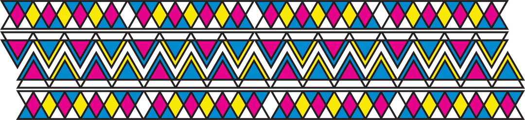 Colorful Geometric Pattern on Transparent Background Design