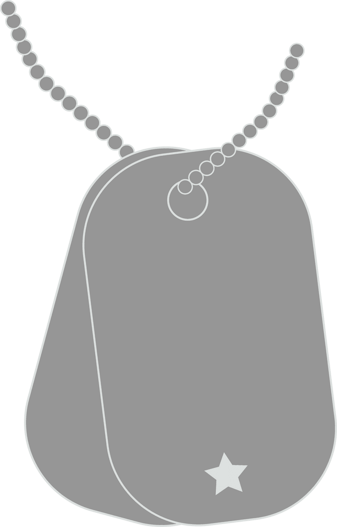 Transparent Military Dog Tags Isolated on Grey Background
