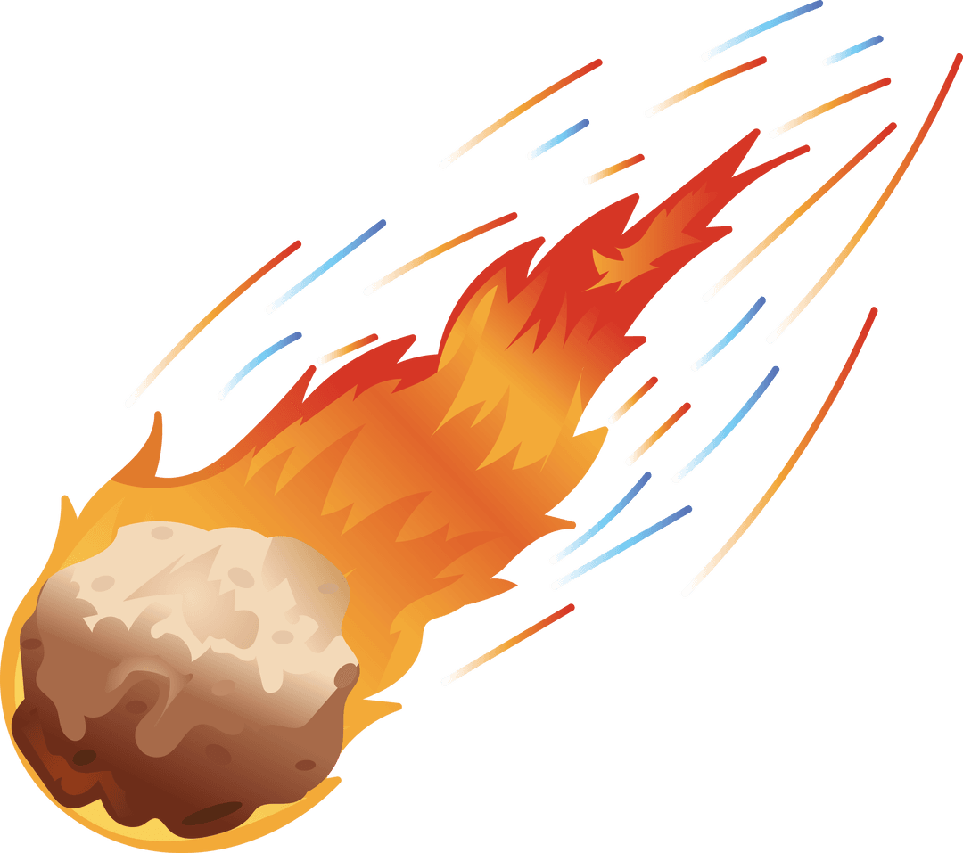 Transparent Illustration of Meteorite Going Through Space