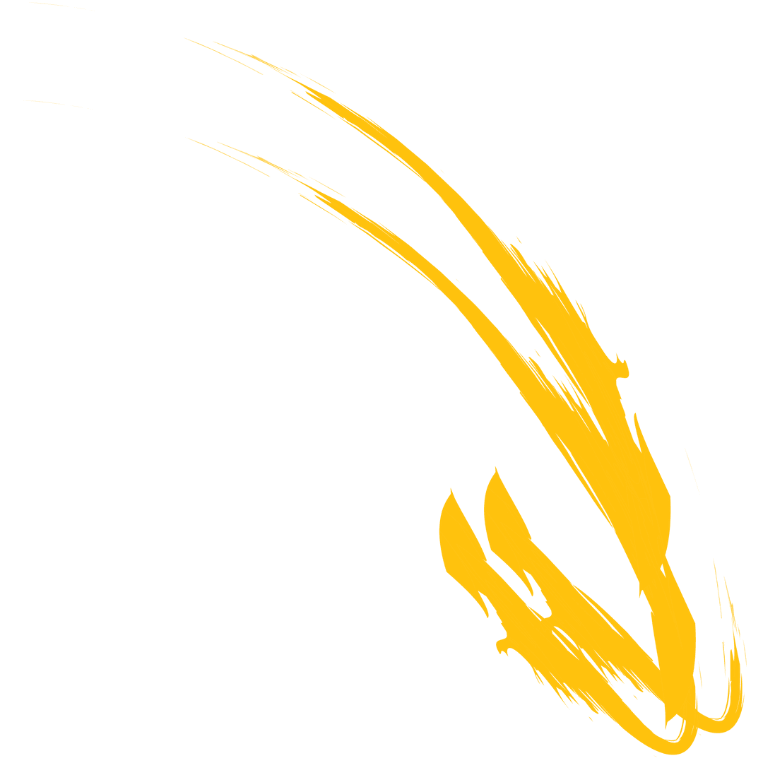 Yellow Brush Stroke Arrow on Transparent Background Abstract Design