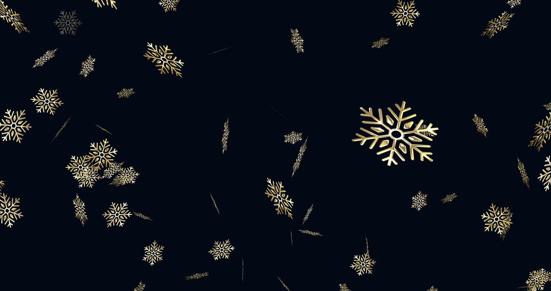 Golden Snowflakes on Dark Background for Elegant Holiday Theme