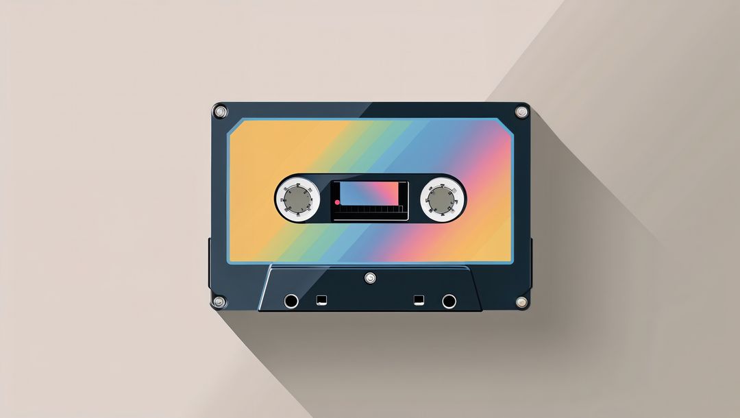 Retro Audio Cassette with Rainbow Design Reflecting Nostalgia