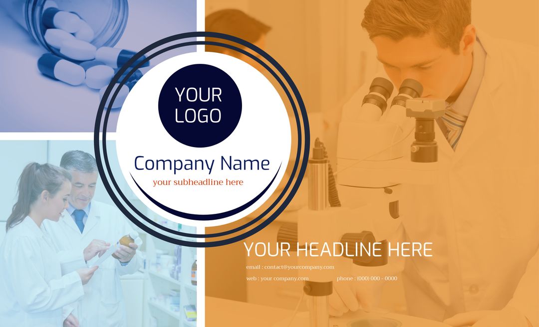 Medical Corporate Identity Template with Lab Professionals