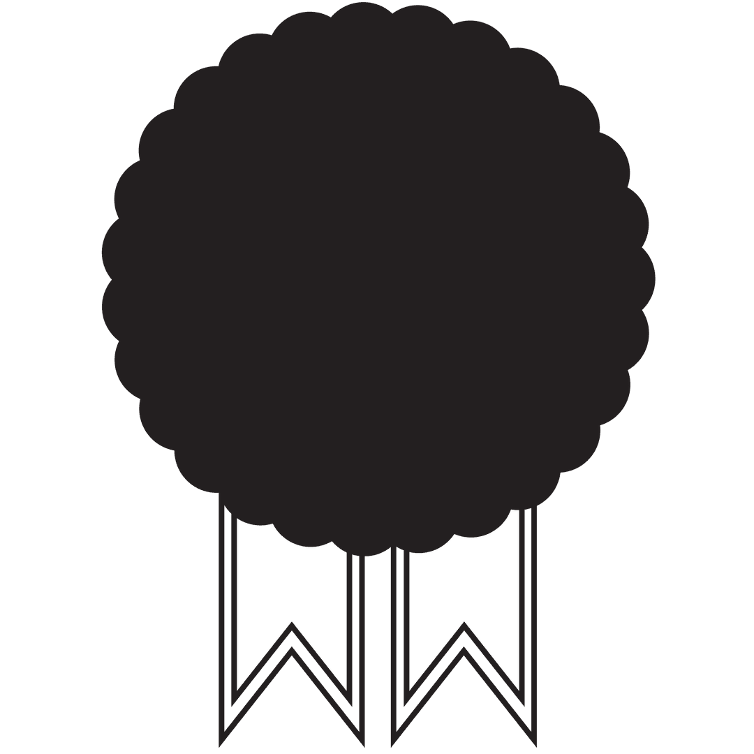 Transparent Vector Illustration of Award Ribbon Symbol