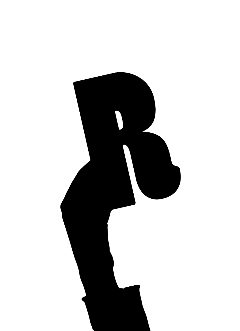 Transparent Illustration of Hand with Letter R