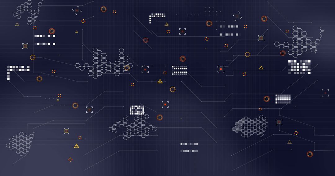 Abstract Financial Data Processing on Dark Grid Background