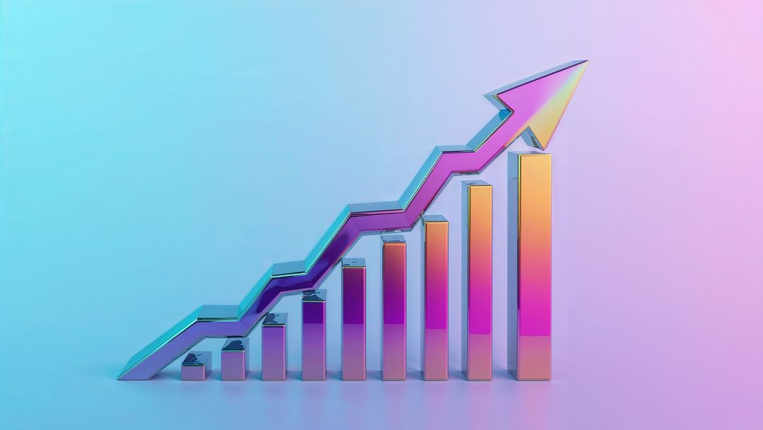 Abstract Gradient Bar Chart Reflecting Growth and Success