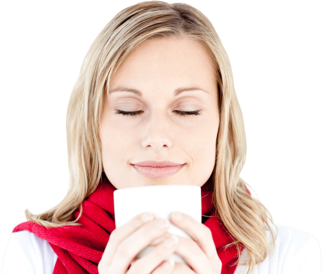 Transparent Swatching Concept Winter Warmth Cup Woman