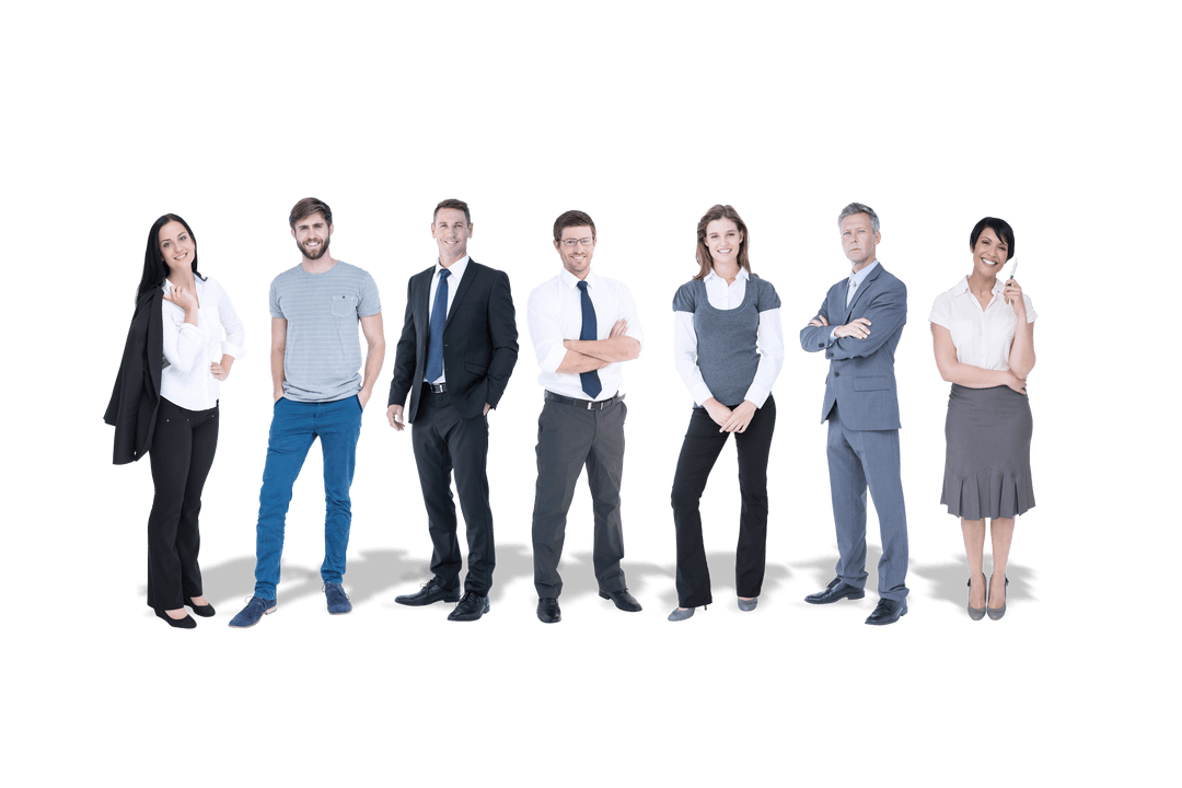 Transparent Background Business Team Standing Together