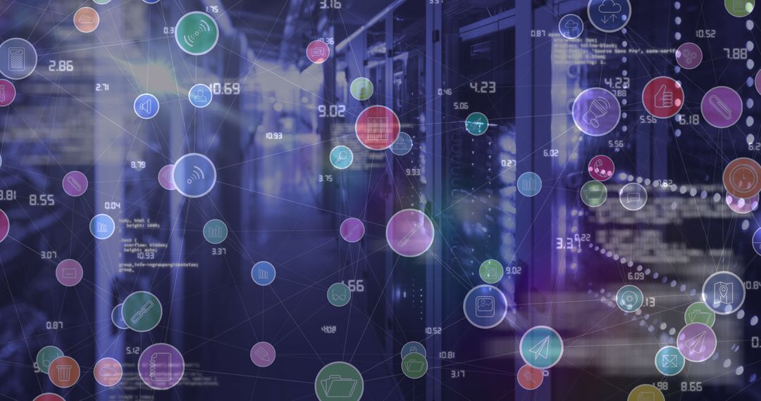Digital Network on Data Servers showcasing Global Connectivity