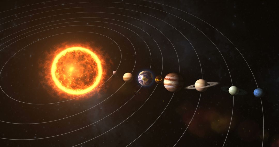 Solar System Planets Orbiting Sun in Outer Space - Free Images, Stock Photos and Pictures on Pikwizard.com
