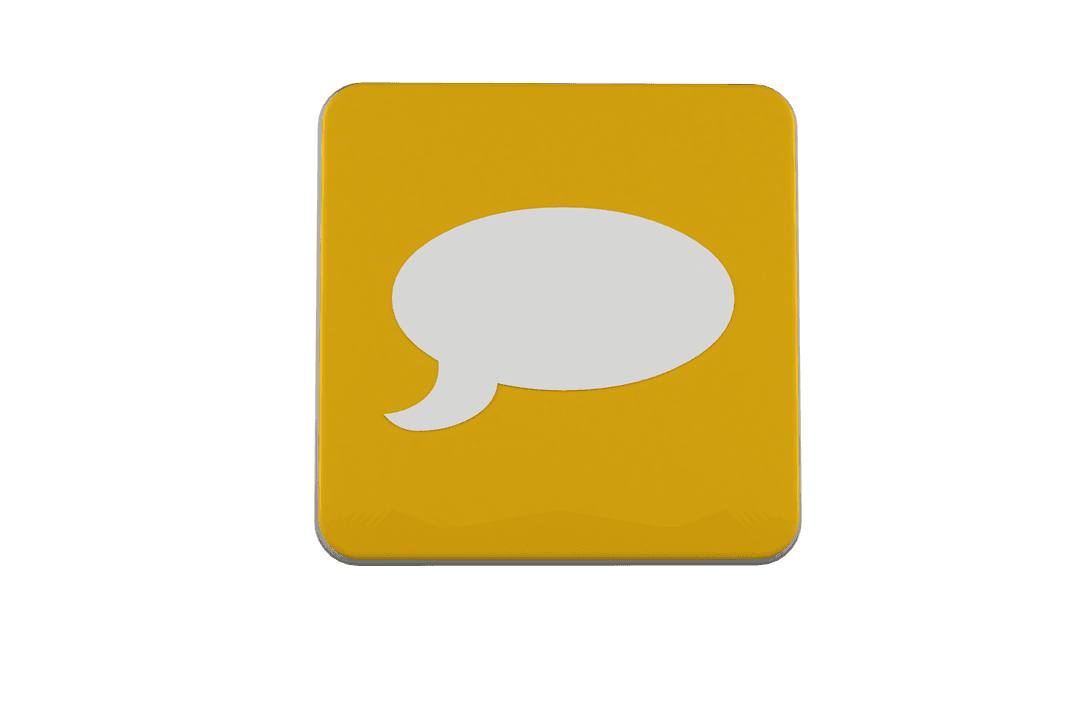 Transparent Brick Icon with Speech Bubble