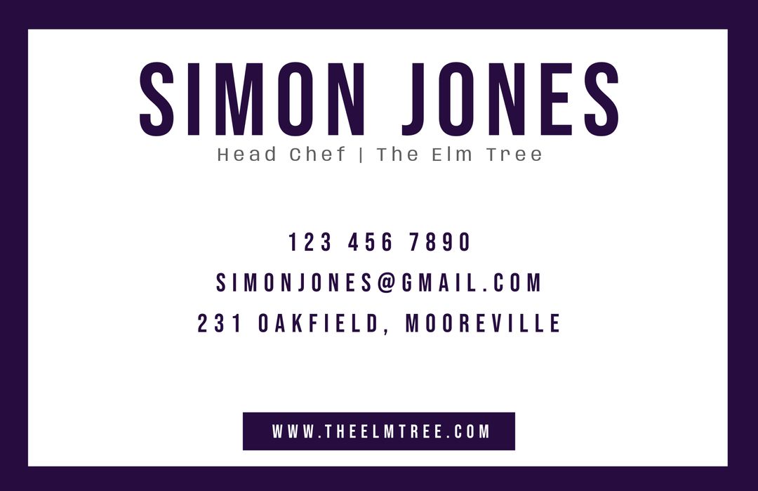 Modern Chef Business Card with Contact Details - Download Free Stock Templates Pikwizard.com