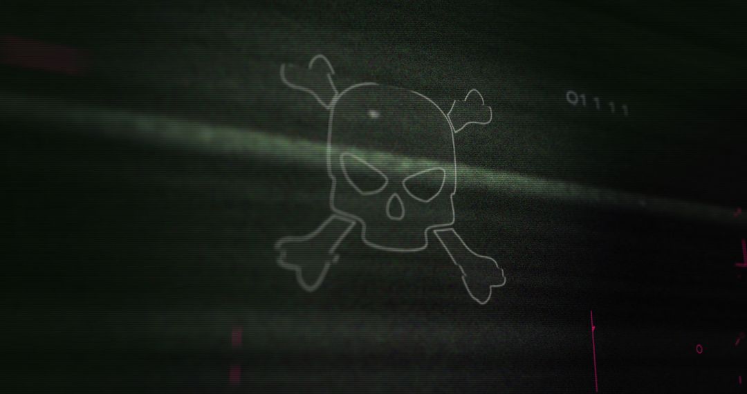 Digital Interference Over Skull Symbol in Computer Interface - Free Images, Stock Photos and Pictures on Pikwizard.com