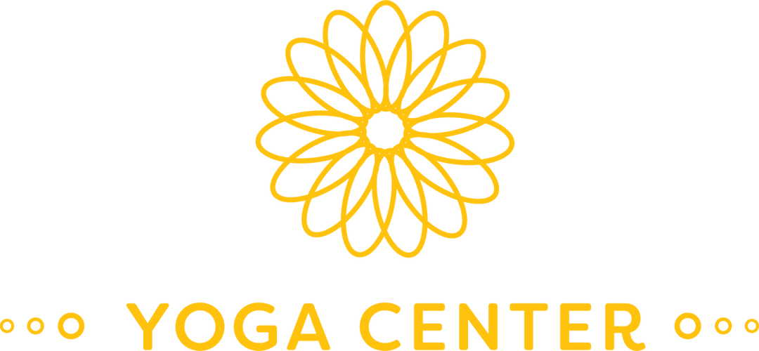 Yoga center logo on transparent background for wellbeing with yellow design