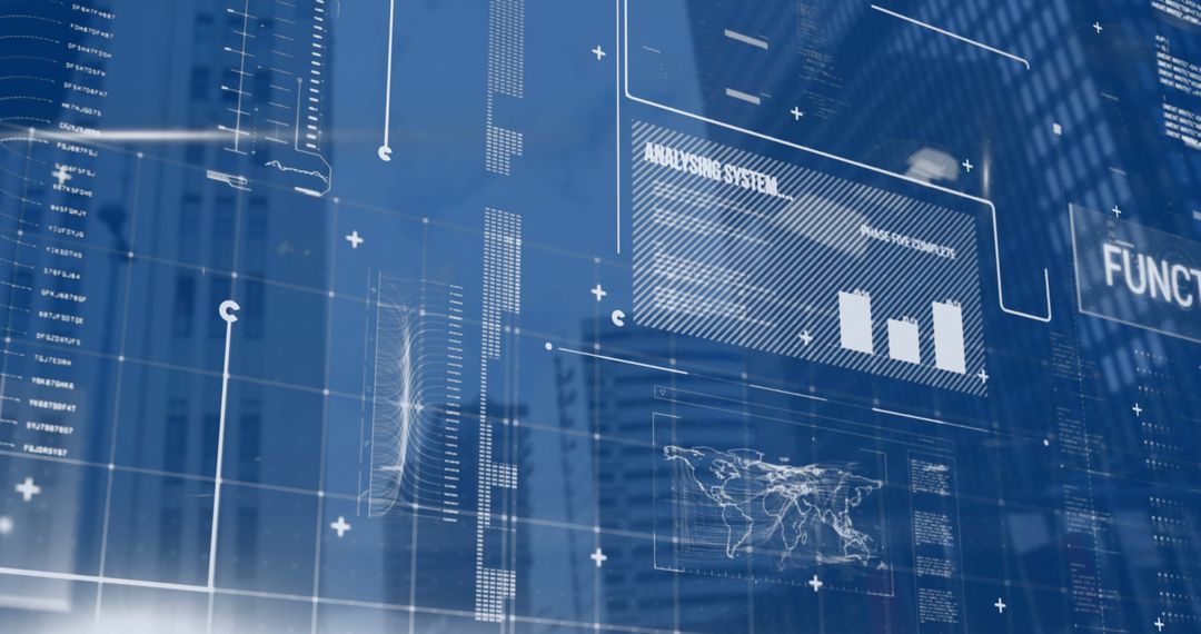 Futuristic Digital Interface With Data Visualization And Coding - Free Images, Stock Photos and Pictures on Pikwizard.com