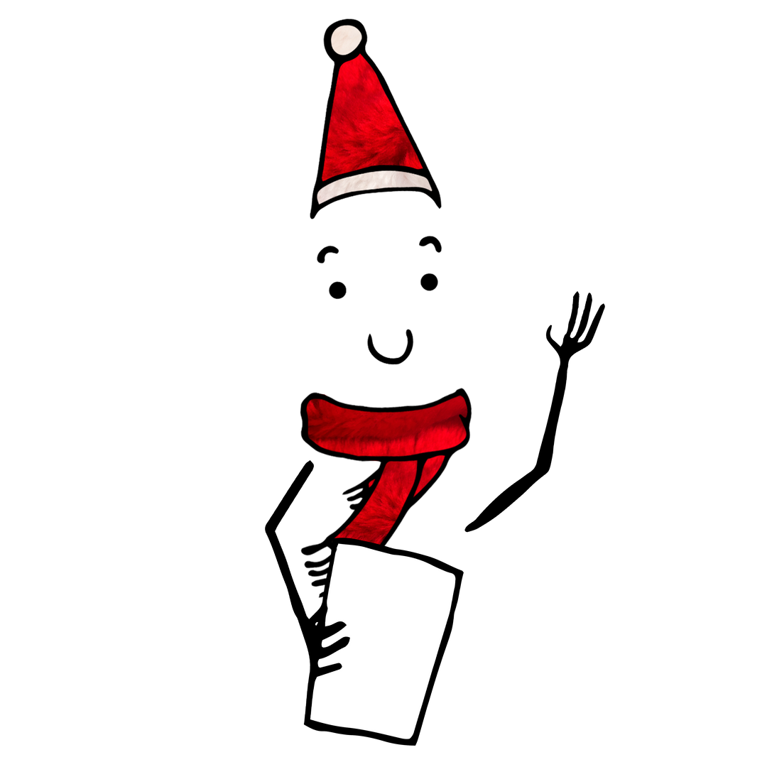 Transparent Illustration of Figure with Santa Hat and Card for Christmas Holiday - Download Free Stock Images Pikwizard.com