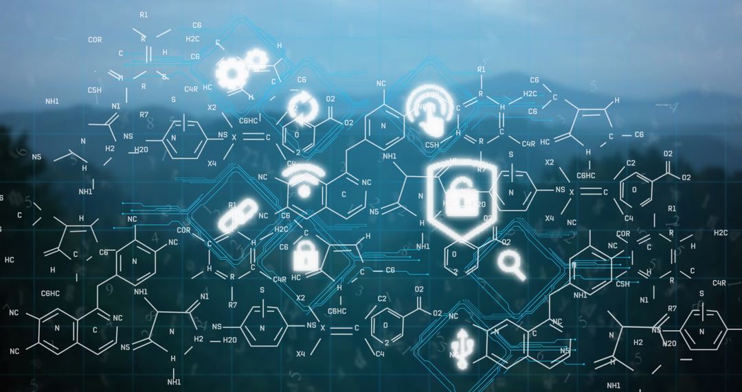 Digital Data Security Internet Interface Icon Patterns