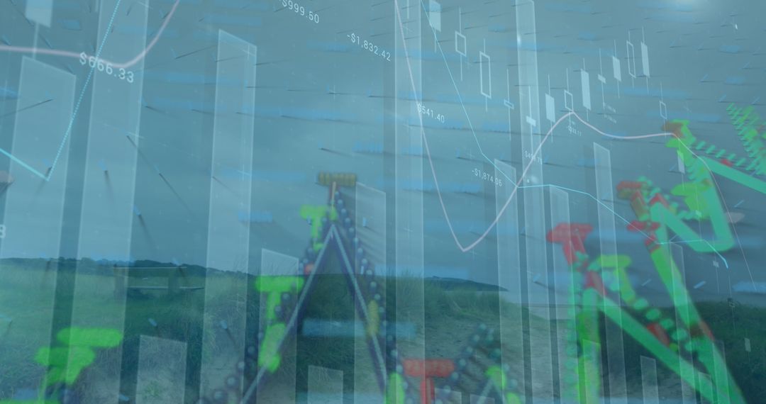 Innovative Data Patterns Over Serene Landscapes