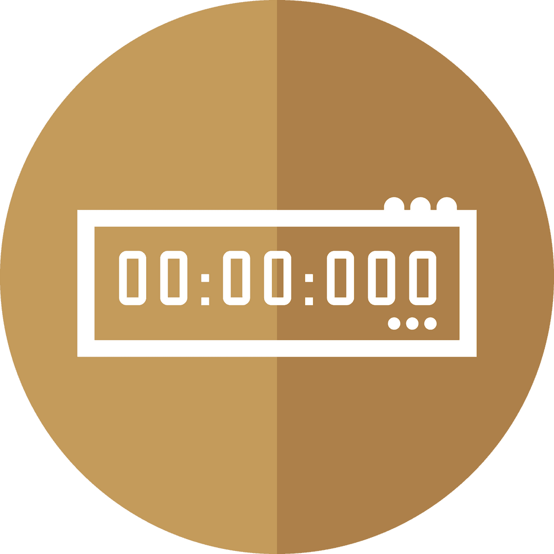 Digital Display Icon on Brown Circle Transparent Background
