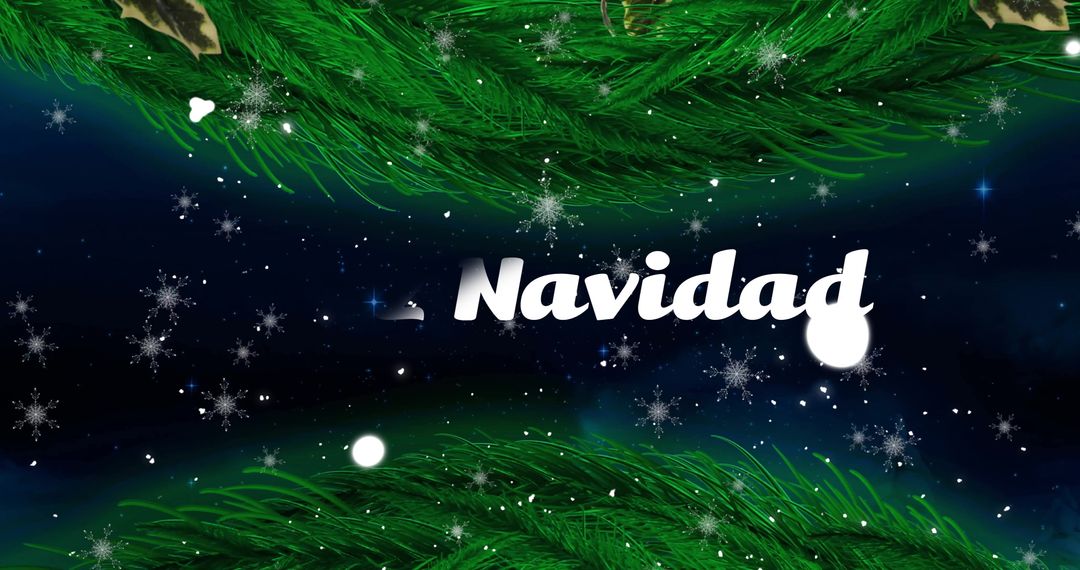 Festive Navidad Text with Christmas Tree Branches