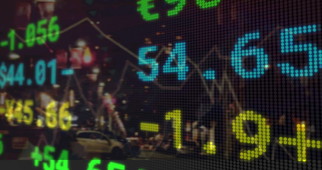 Dynamic Stock Market Data with Digital Interface Overlay