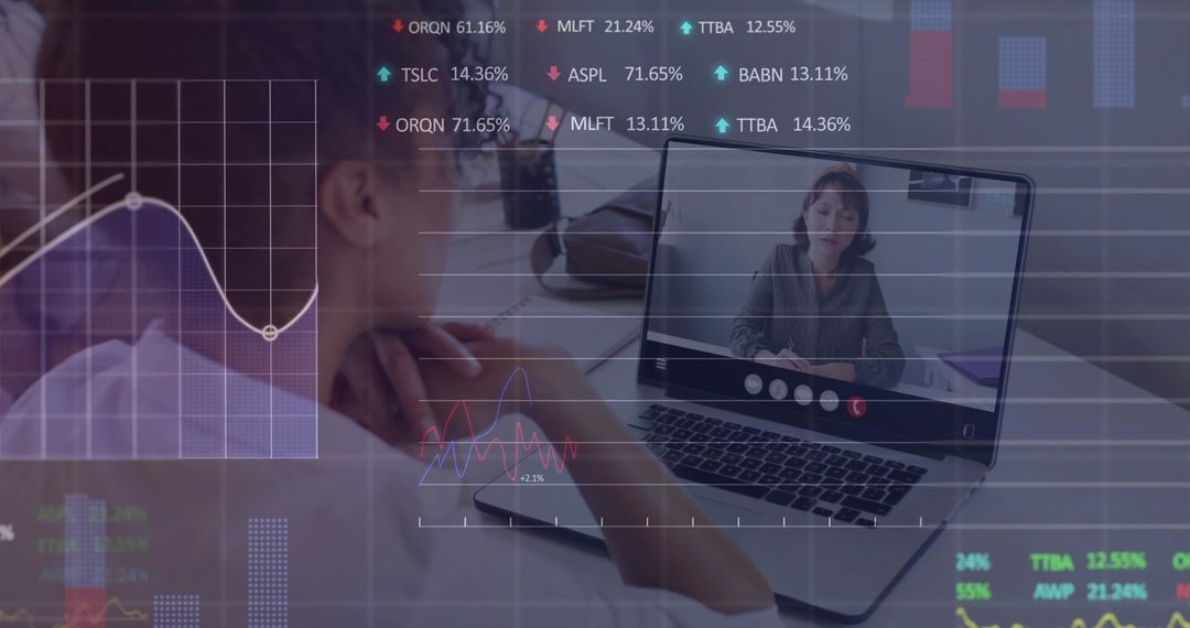 Asian Businesswoman Analyzing Data During Virtual Meeting