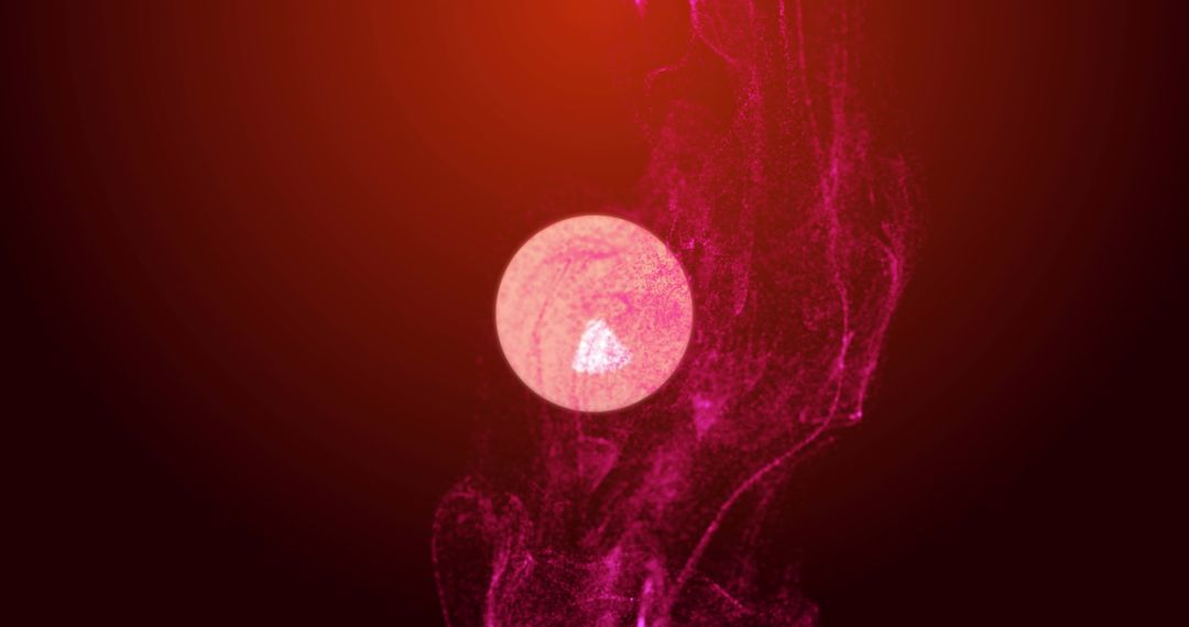 Glowing Red Sphere with Vibrant Swirls on Abstract Background