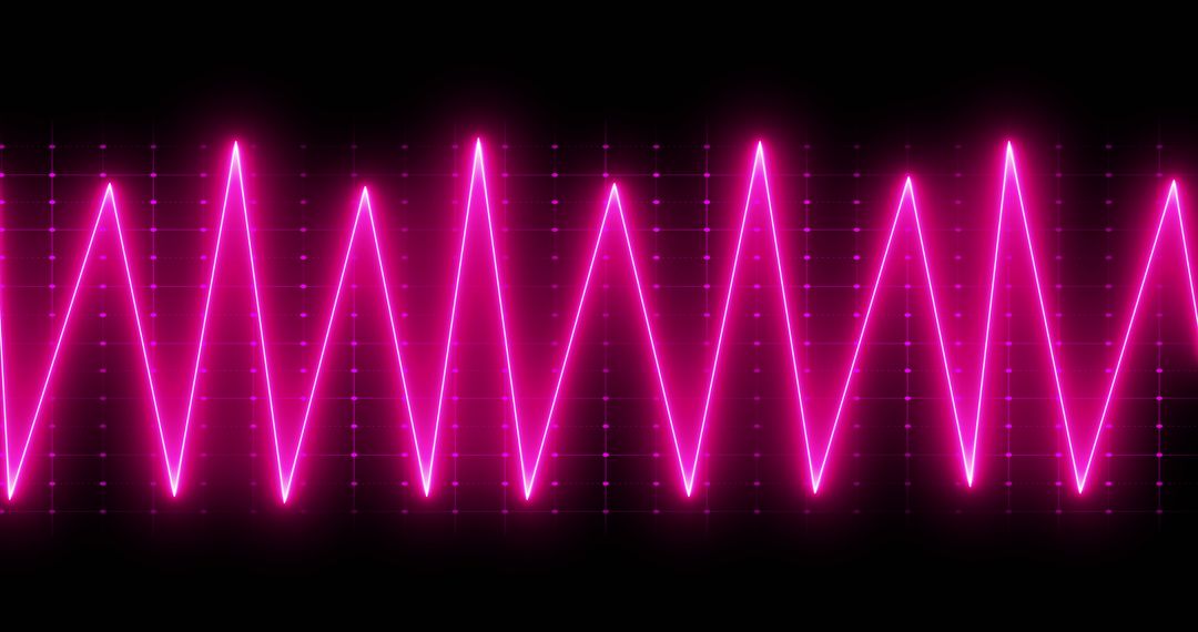 Pulsating Pink Heartbeat on Digital Grid Background