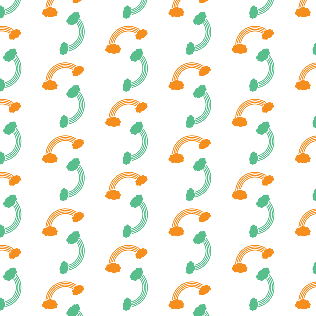 Colorful Hand-Drawn Abstract Pattern on Transparent