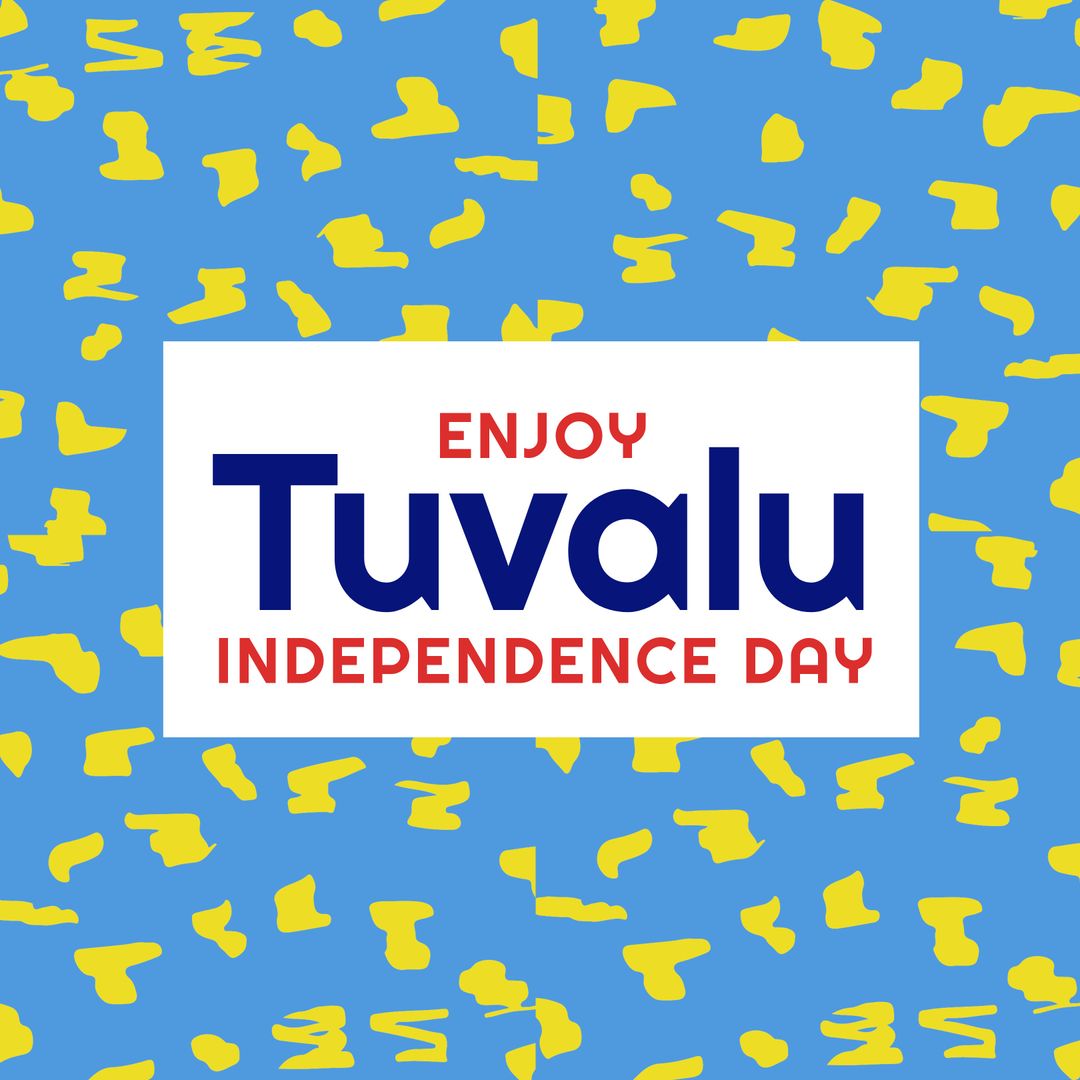Tuvalu Independence Day Celebration Banner with Abstract Design