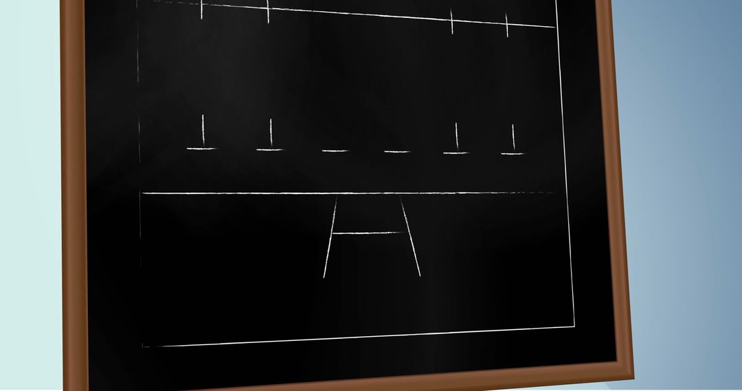 Chalkboard Displaying American Football Play Diagram Tactics