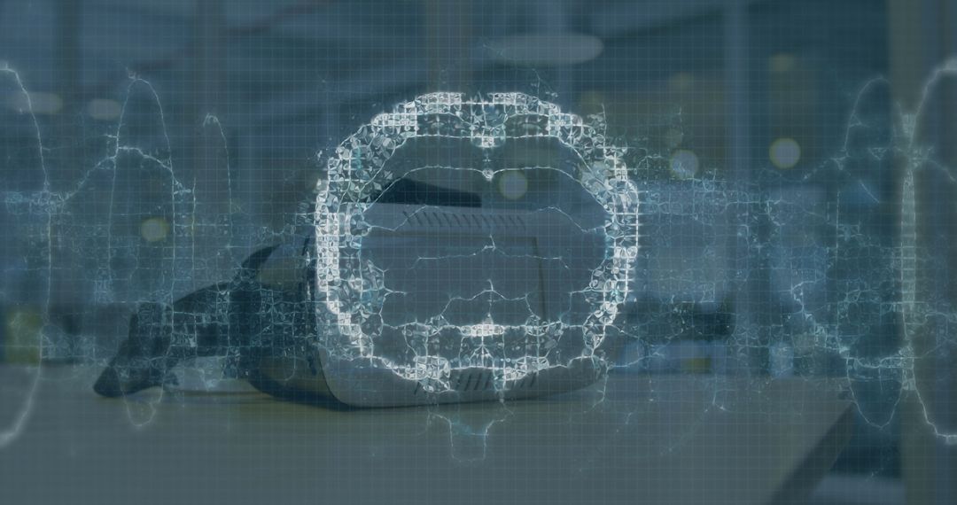 VR Headset with Digital Brain and DNA Interface Concept