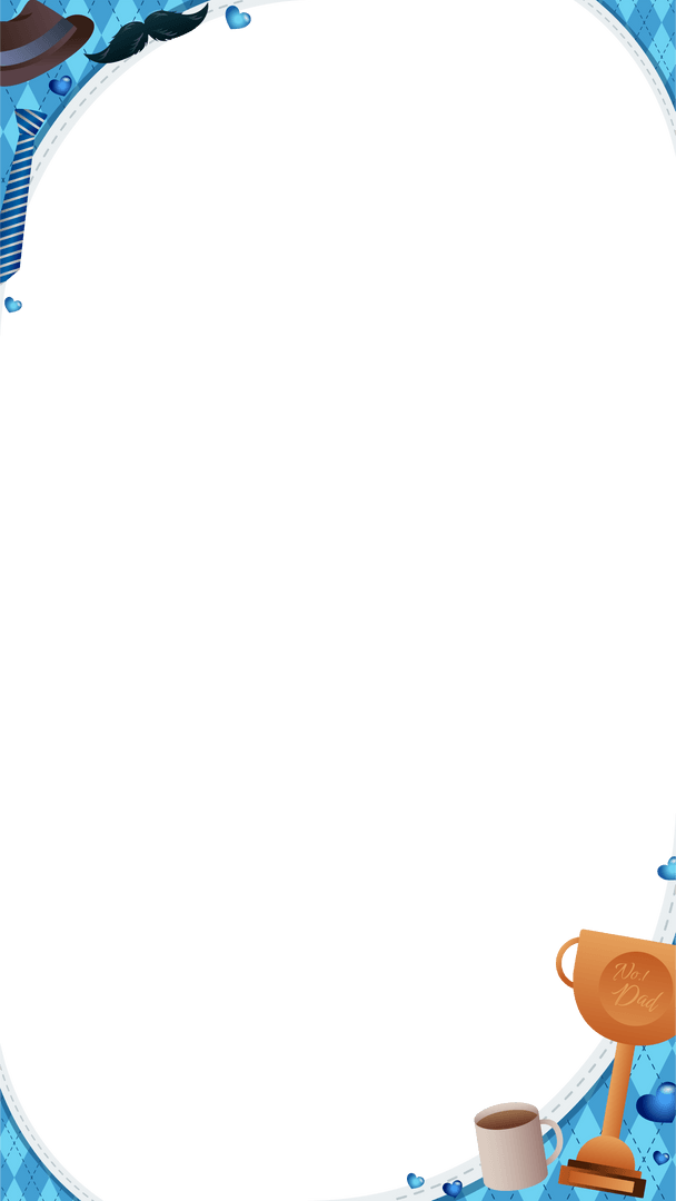 Stylish Dad Award Frame With Transparent Background for Celebrations