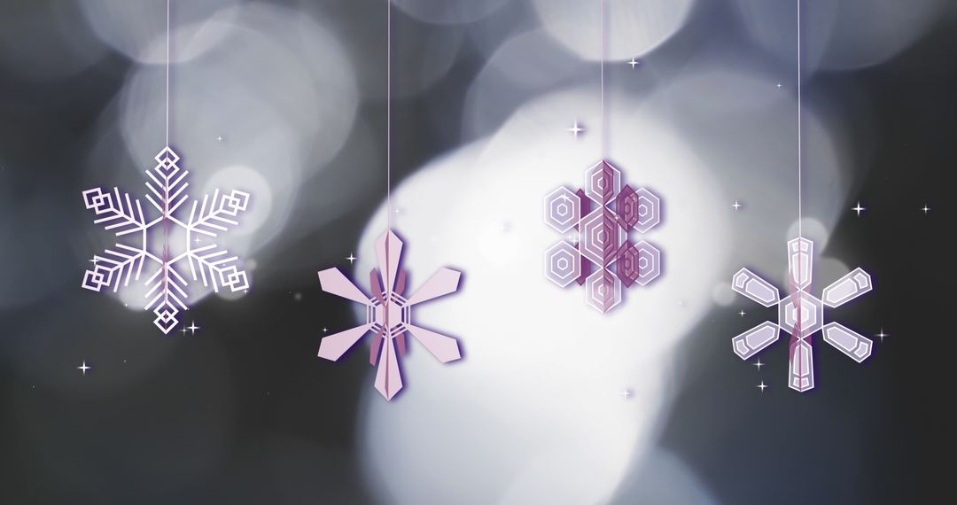 Elegant Snowflake Baubles on Festive Background