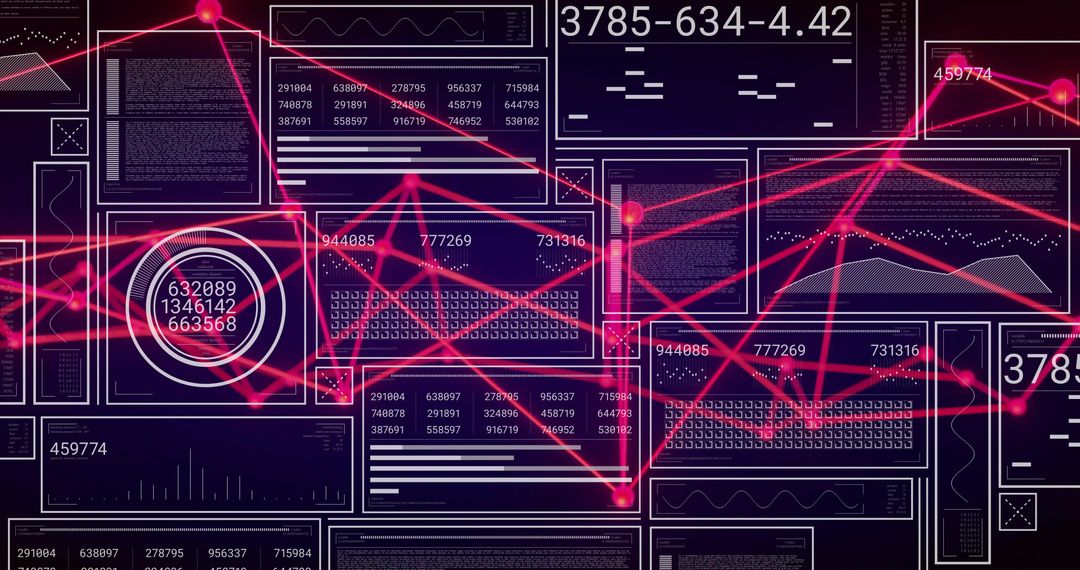 Futuristic Technology Interface with Glowing Pink Nodes