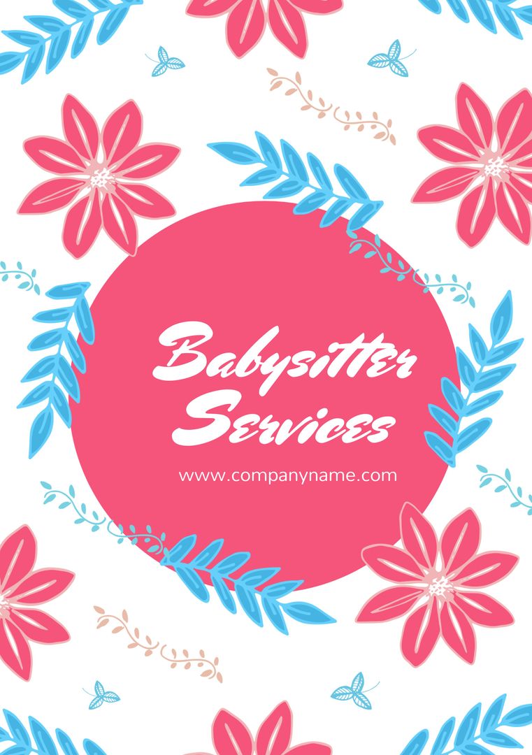 Colorful Babysitter Services Promotional Design