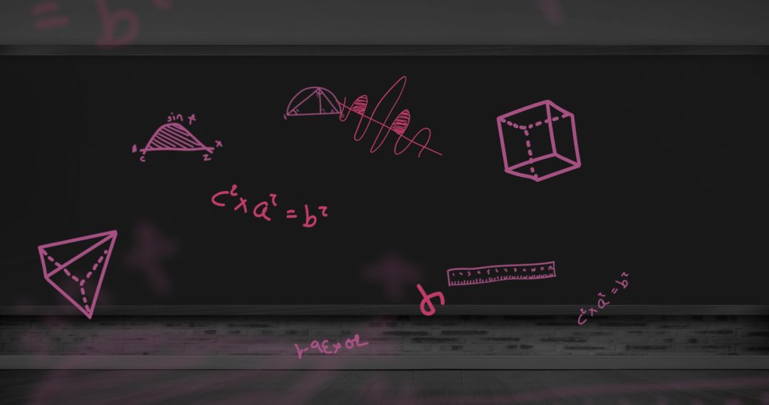 Abstract Mathematical Equations on Blackboard for School Concept