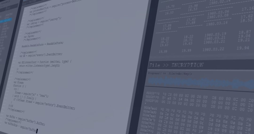 Digital Data Processing Interface with Code and Encryption - Free Images, Stock Photos and Pictures on Pikwizard.com