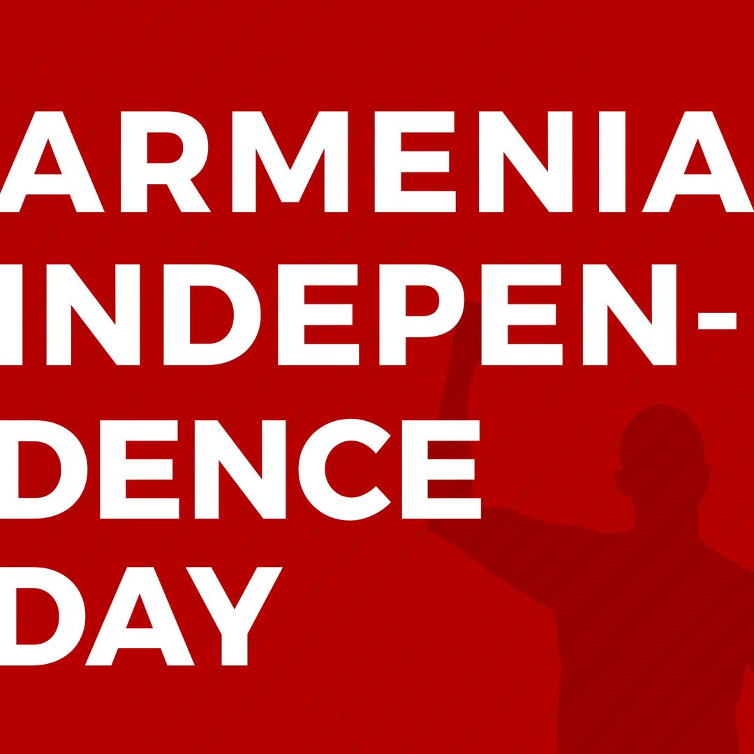 Armenia Independence Day Typography on Vibrant Red Background