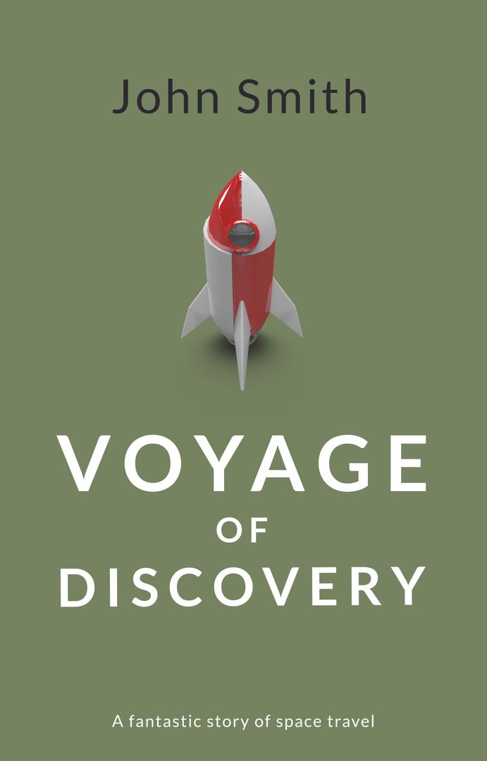 Retro Rocket Novel Cover Illustrating Space Adventure