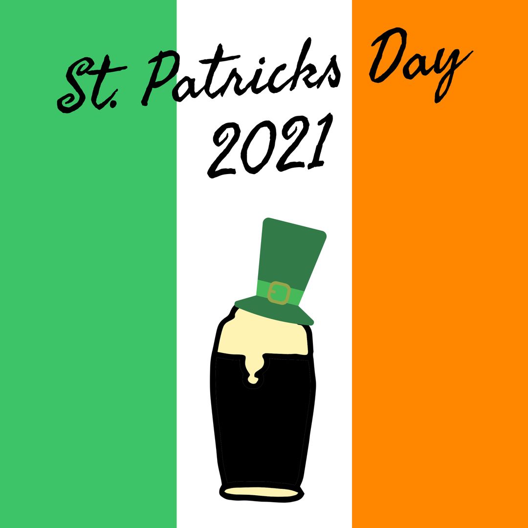St. Patrick's Day 2021 Design with Leprechaun Hat and Irish Colors