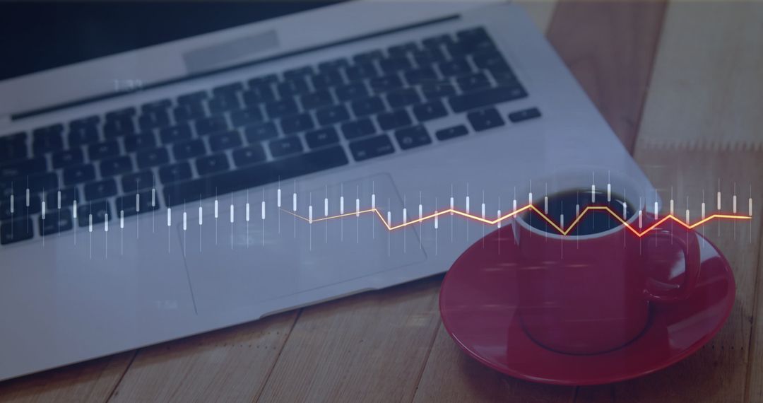 Financial Data Analysis Concept with Laptop and Coffee