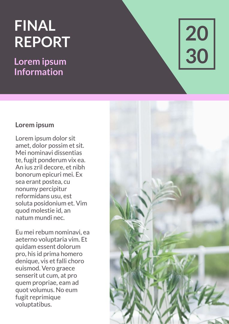 Professional Final Report Cover with Growth and Progress Elements