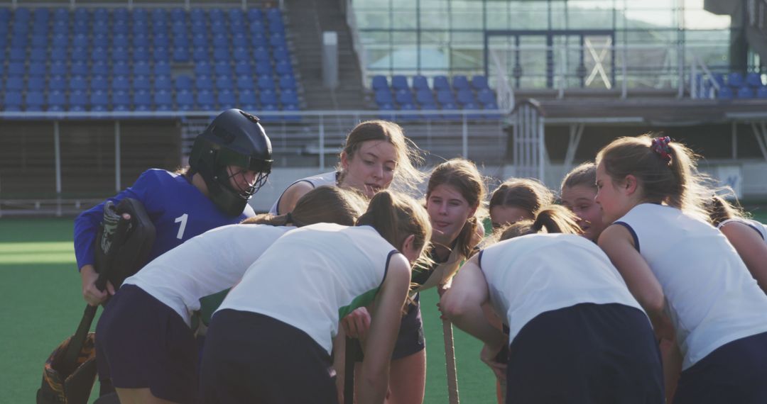 Girls Field Hockey Team in Huddle before Game - Free Images, Stock Photos and Pictures on Pikwizard.com